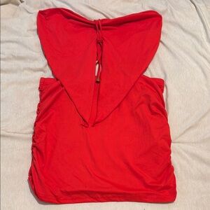 Vibrant Red Skirt Set Dress